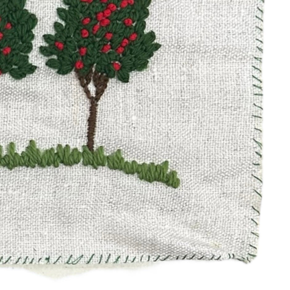 Crewel Embroidery Apple Orchard Towel Picture Insert