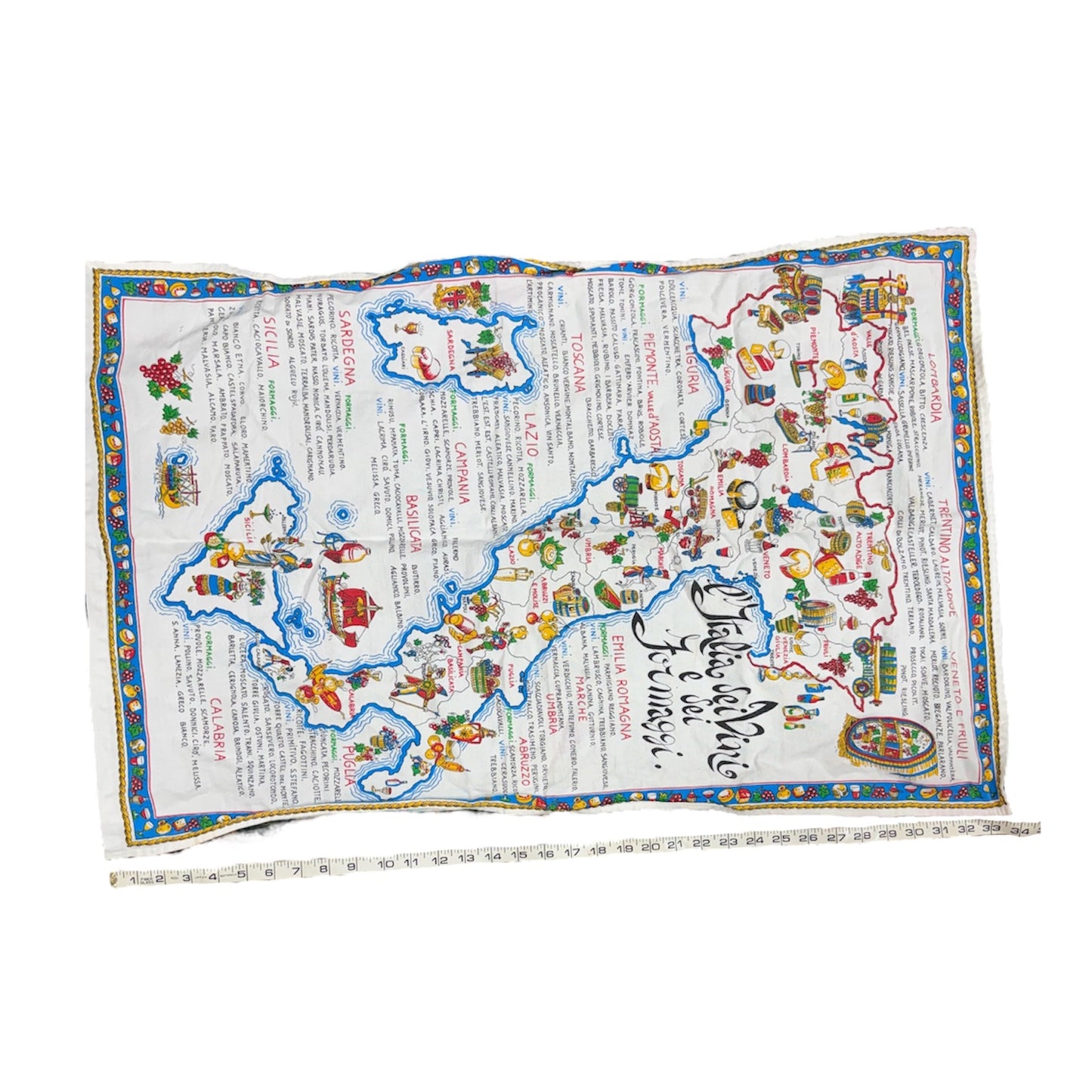 Italian Map Tea Towel