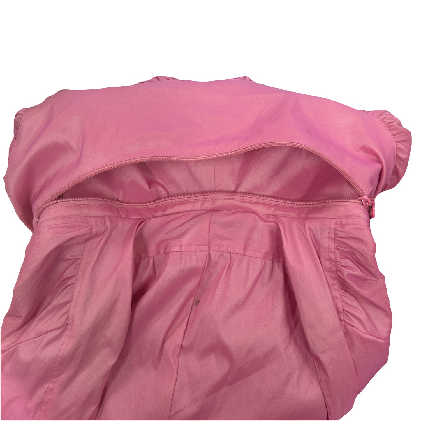 Samuel Dong Pink Water Resistant Bubble Zip Neck Trench Coat WS