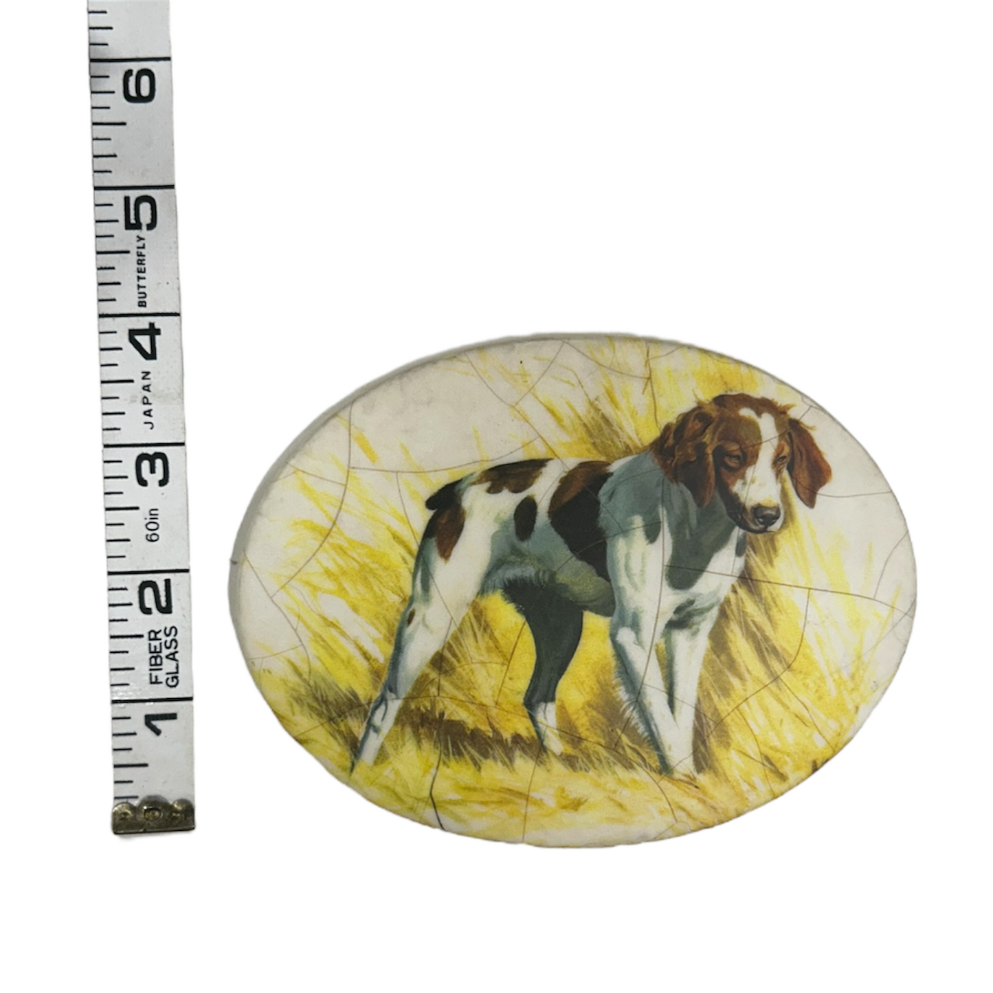 Key Creations TX Oval Glass English Setter Dog In Field