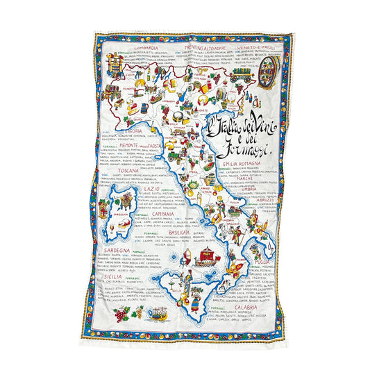 Italian Map Tea Towel