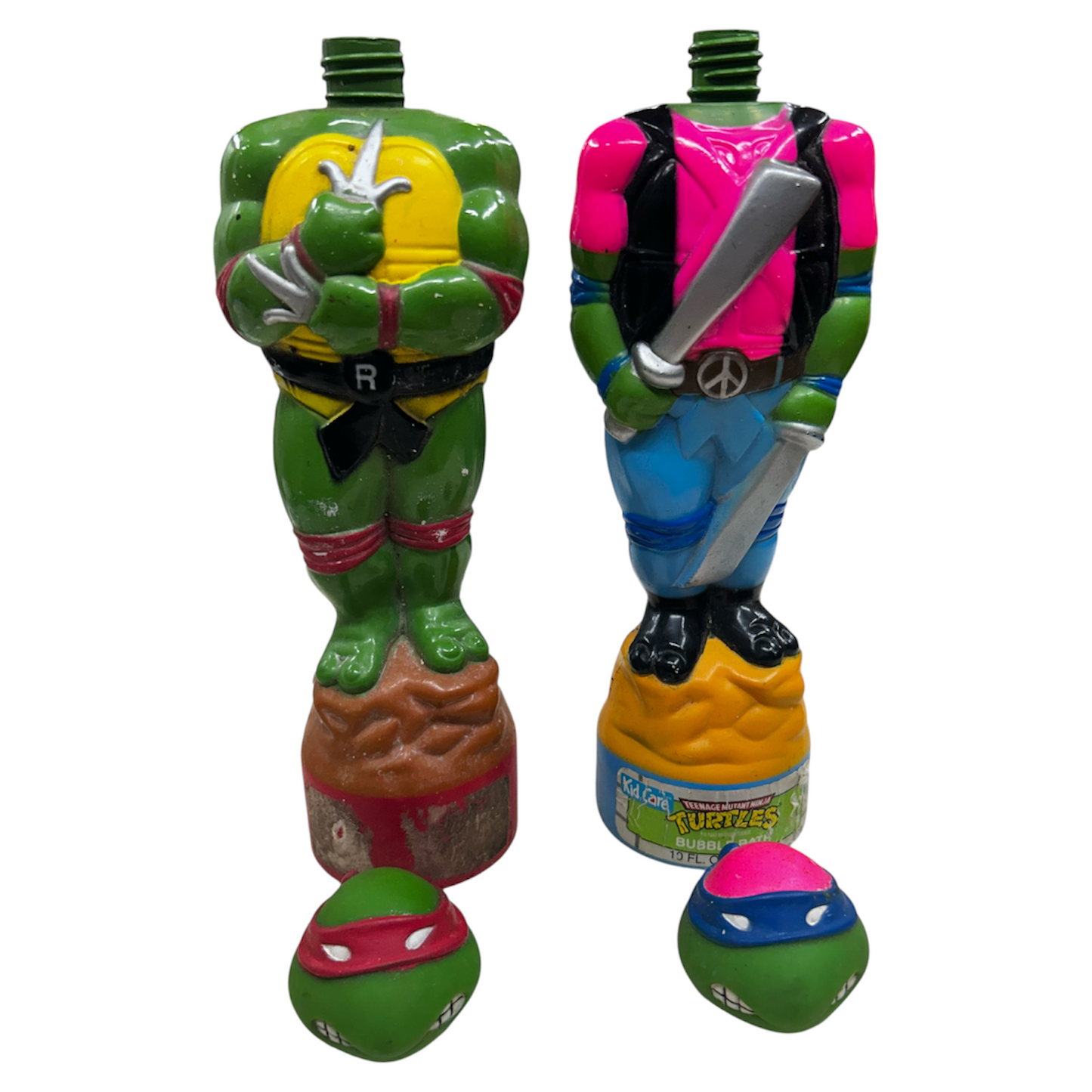 1989 Teenage Mutant Ninja Turtles Bubble Bath Bottles Set Of 2