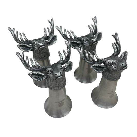1990 Jagermeister Moose Shot Tin Glasses