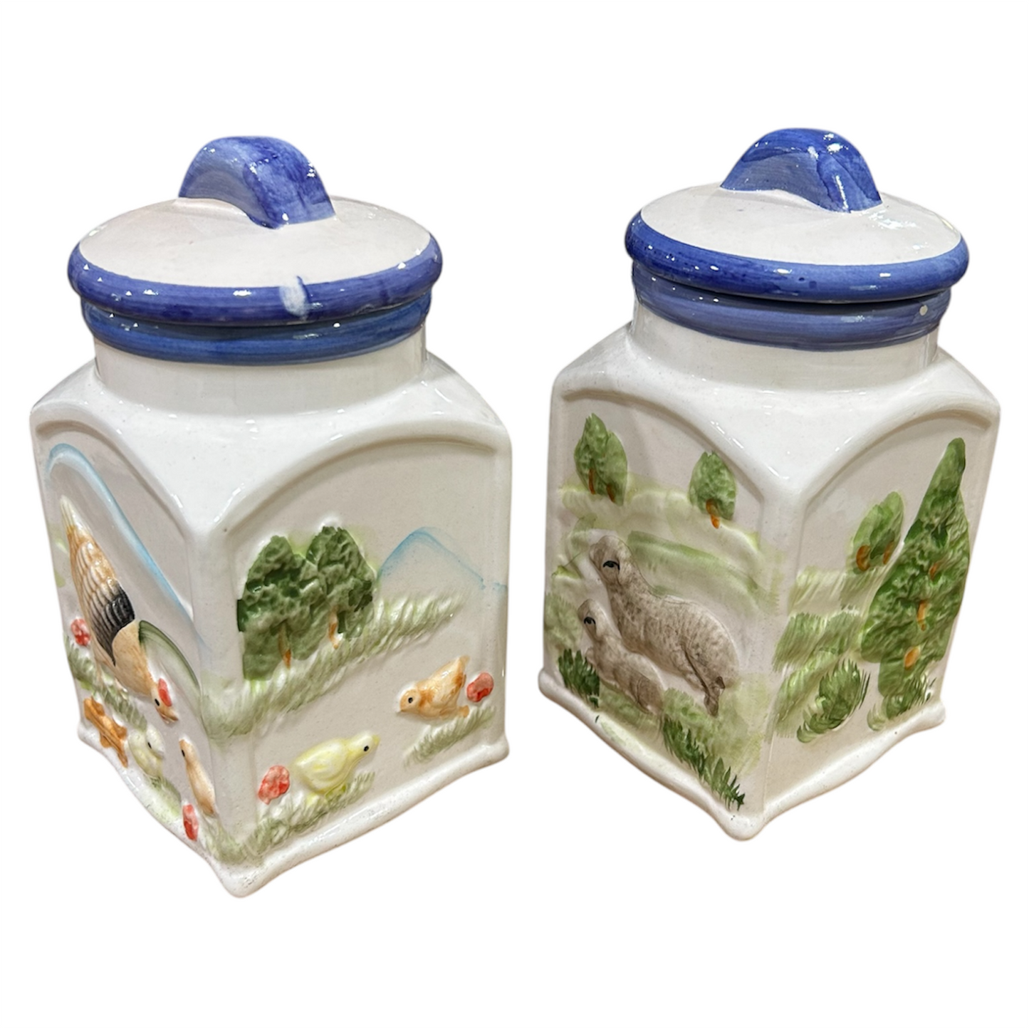 Ceramic On the Farm Canister Set - Vintage