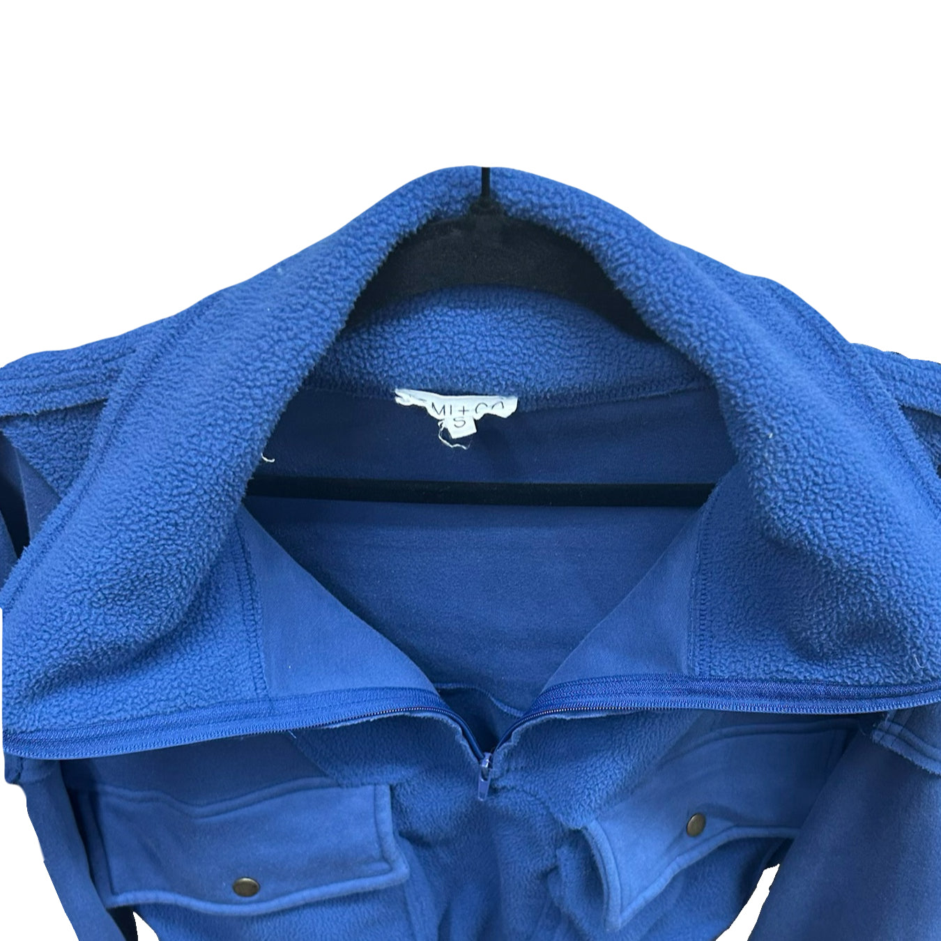 Aemi + Co Blue Pullover Half Zip With Pockets WS