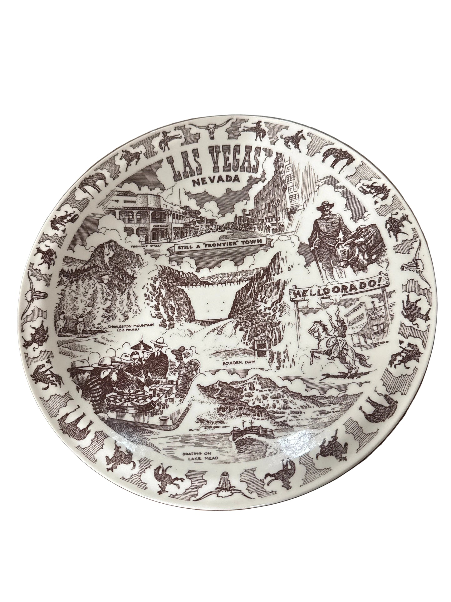 Las Vegas Nevada Transferware Plate - Vintage