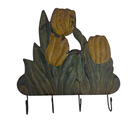Tin Flower Hanging Wall Hooks