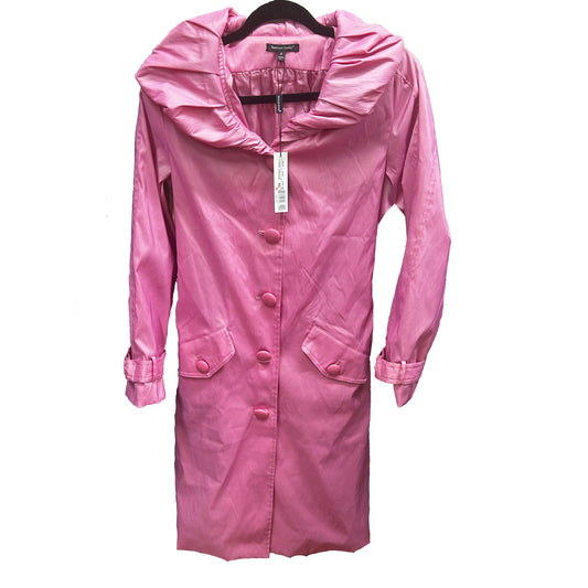 Samuel Dong Pink Water Resistant Bubble Zip Neck Trench Coat WS
