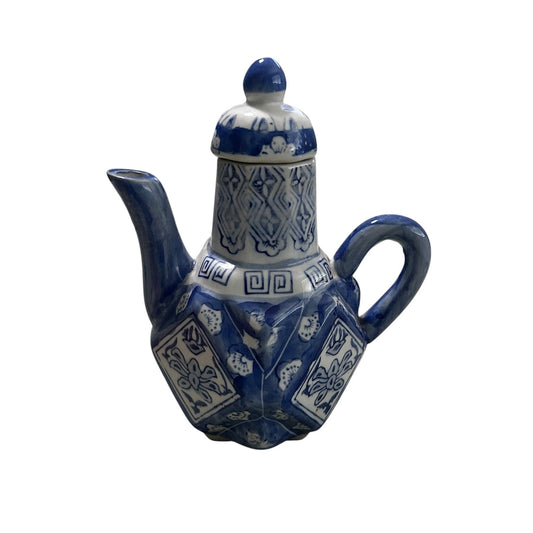 Chinese Oriental Blue Teapot - Vintage