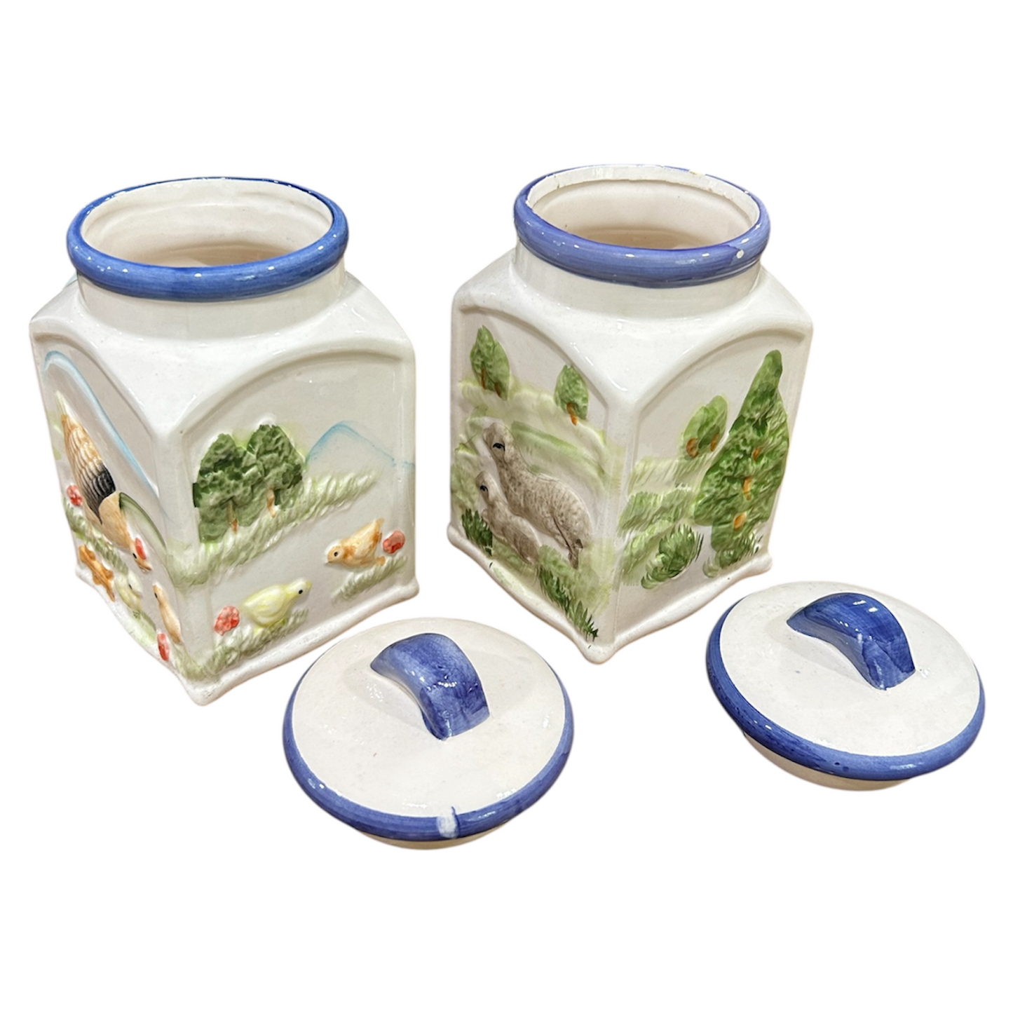 Ceramic On the Farm Canister Set - Vintage