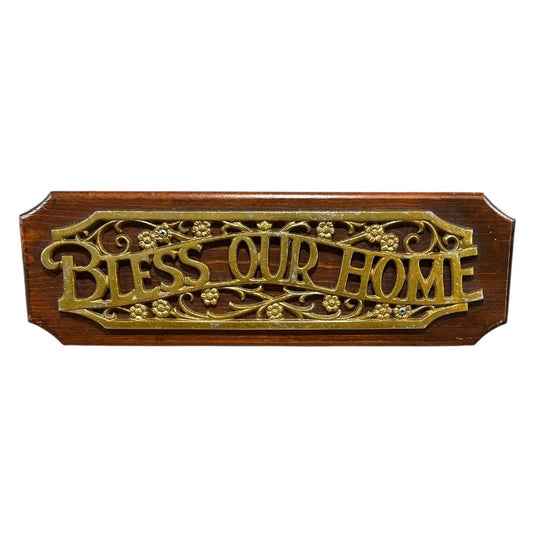 Bless Our Home Plaque - Vintage