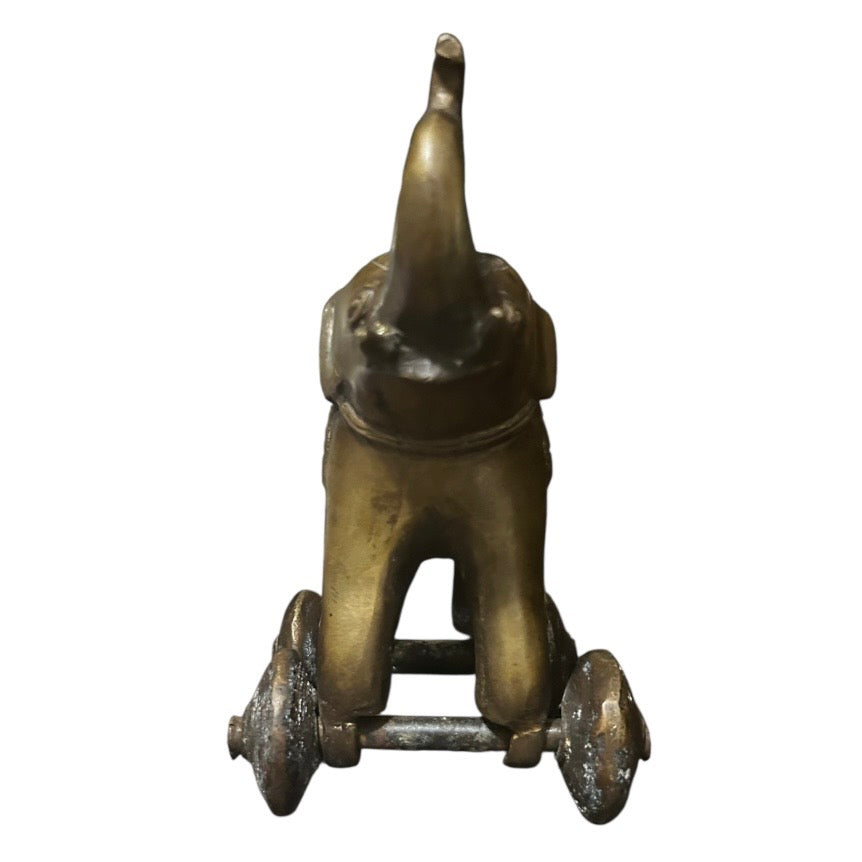 Solid Brass Elephant On Wheels