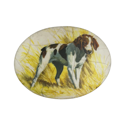Key Creations TX Oval Glass English Setter Dog In Field