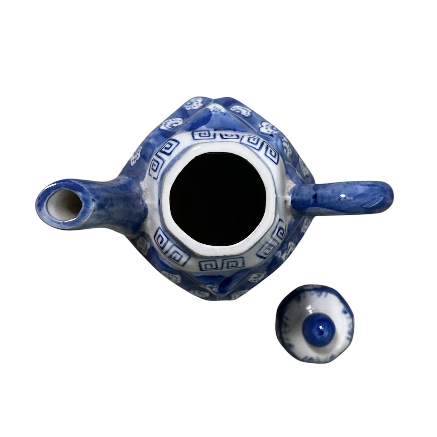 Chinese Oriental Blue Teapot - Vintage