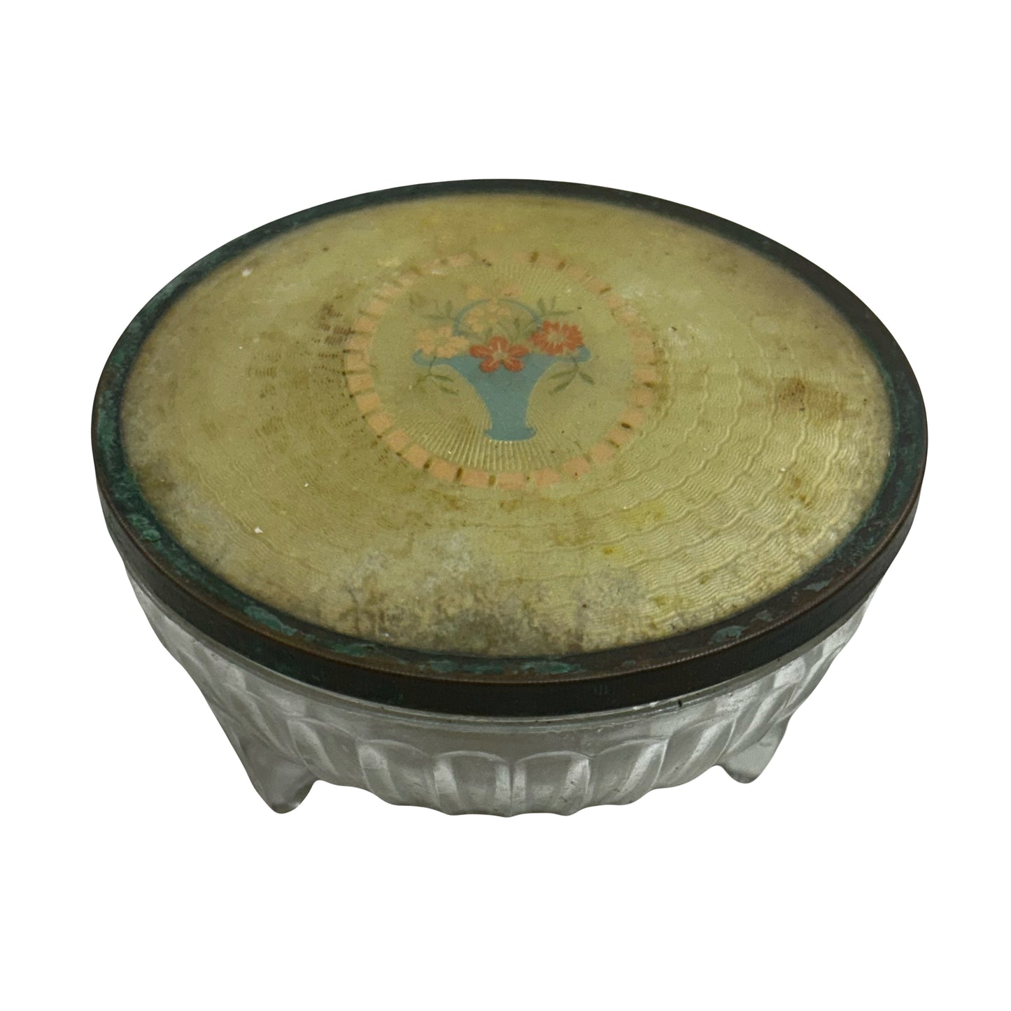 Vanity Powder Dish With Floral Lid
