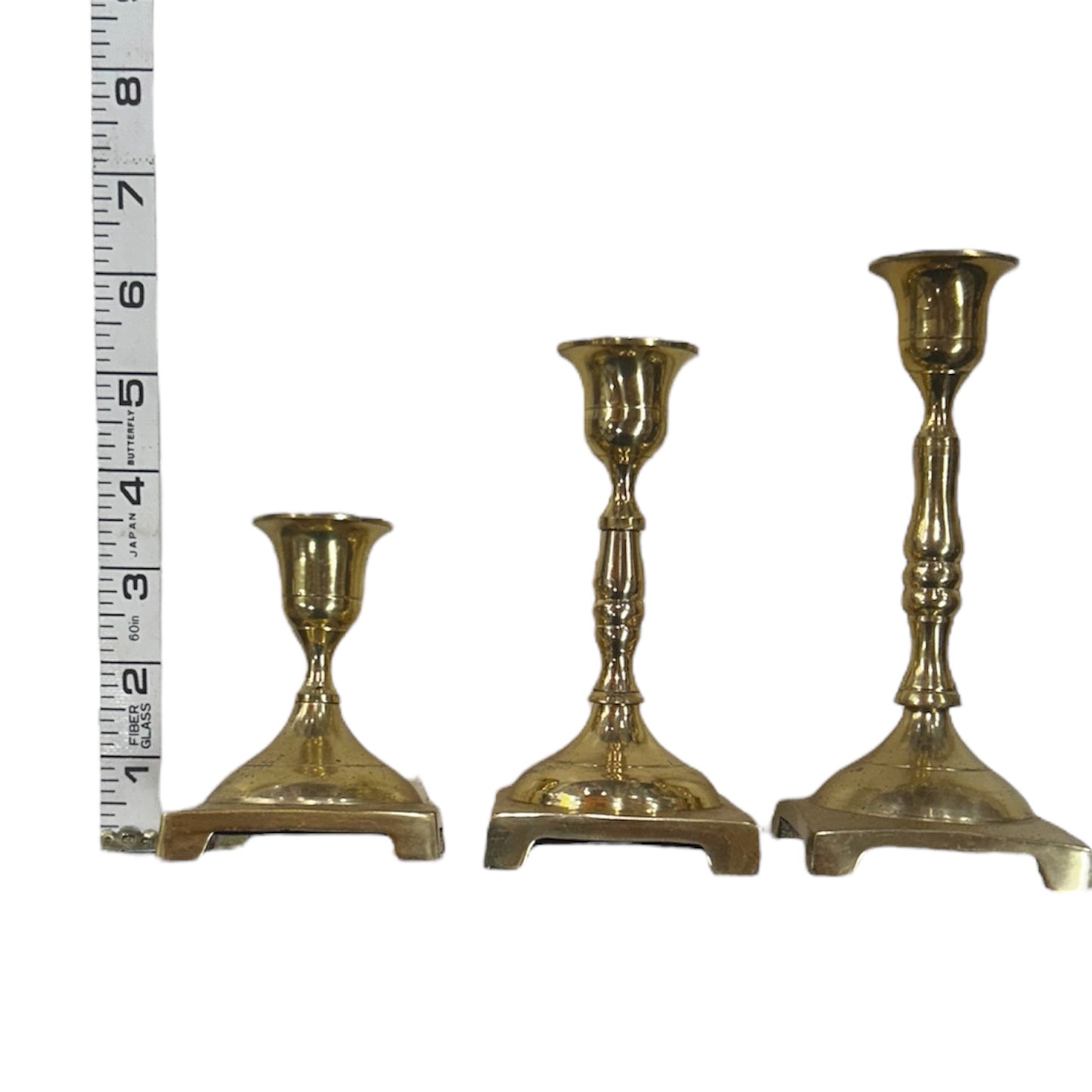 Solid Brass Candle Pillars Set of 6