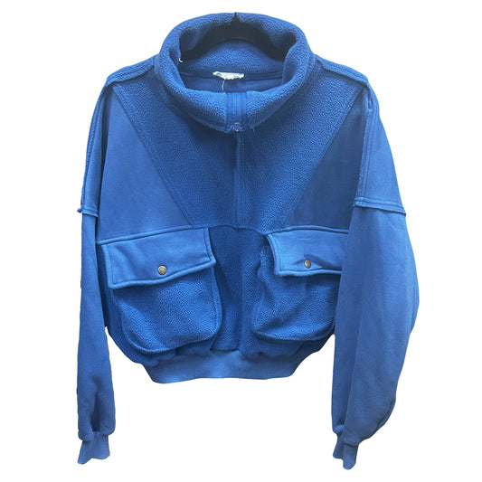 Aemi + Co Blue Pullover Half Zip With Pockets WS
