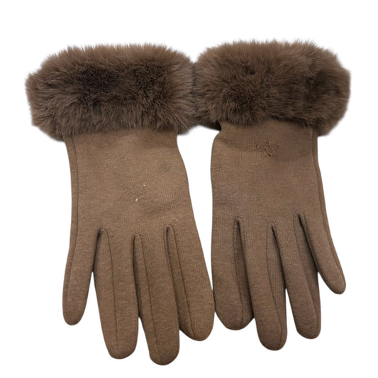 Faux Fur Finger Screen TouchChestnut Winter Gloves Women’s M