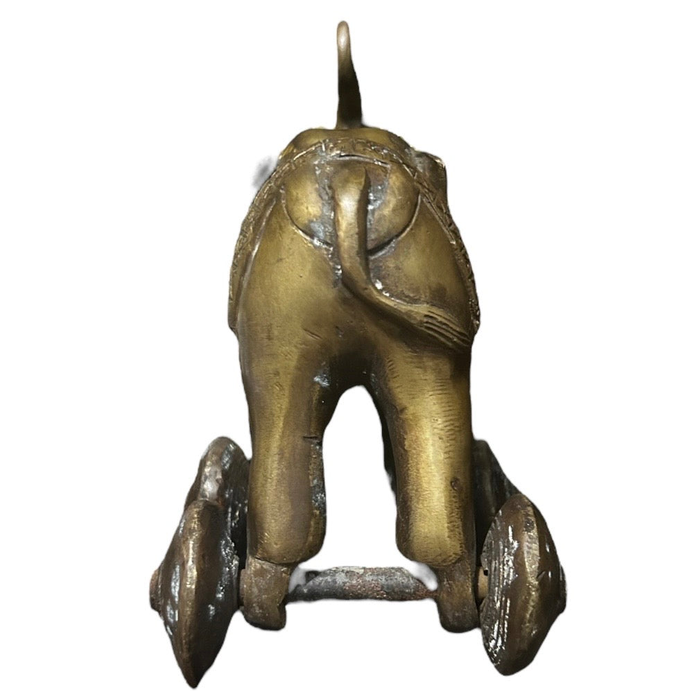 Solid Brass Elephant On Wheels