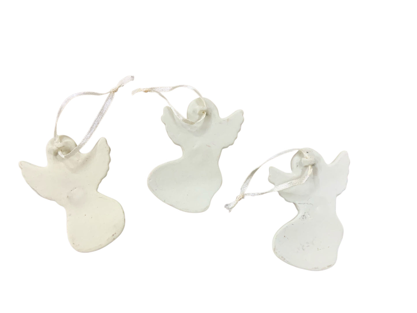Set of 3 Ceramic Angel Ornaments - Vintage
